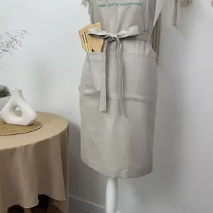 Tablier <span class=keywords><strong>de</strong></span> travail en lin pur pour artiste, tablier brodé avec nom, durable, confortable, <span class=keywords><strong>tenue</strong></span> esthétique pour <span class=keywords><strong>peintre</strong></span> avec poche - Product Image 6