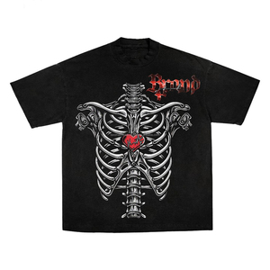 Camiseta de algodón con estampado personalizado para fabricantes de ropa, estilo urbano, corte holgado, desgastada, con lavado ácido para hombre - Product Image 6