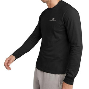 Men's Popular New Style Solid Long Sleeve T-Shirts 100% Cotton Eco-Friendly Breathable Quick Dry Custom Size High Quality - Product Image 2