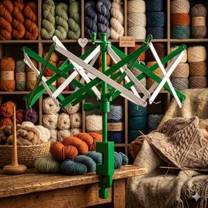 Parapluie en bois pour bobines de fil |   Enrouleur de fil à fixation sur table |   Outil de tricot et de crochet |   Porte-écheveaux |   Cadeau pour les tricoteuses - Product Image 3