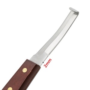 Cuchillo para Herraduras con Mango de Madera, Hojas de Acero Inoxidable de Doble Filo y Forma de Anillo, Herramientas para Recortar Pezuñas de Ganado y Ovejas - Product Image 4