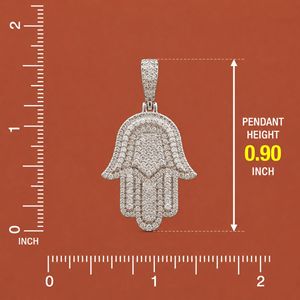 Pendentif main de Dieu Hamsa en argent 925, style hip-hop, pour homme - Product Image 3