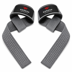 Webson Sports Lifting <b>Straps</b> Gray Cotton Adjustable Anti-Slip Lightweight Gym Weightlifting Equipment Unisex Buckle Custom - Product Image 1
