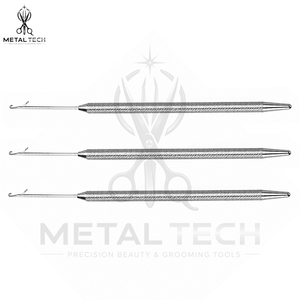 Silver Textured Metal Hair Extension Pulling <b>Needle</b> Latch Hook Wire <b>Threader</b> Set Bulk Supply Professional Salon Tool Kit - Product Image 4