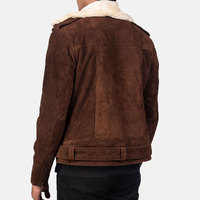 Veste d'hiver pour homme en daim au style moderne et raffiné, avec empiècements patchwork sur le devant, style urbain, en cuir coupe-vent