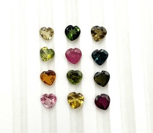 Lote de Gemas Sueltas de Turmalina Multicolor Natural, Corte Corazón, 5 MM, 5 CT, para la Elaboración de Joyas - Product Image 2