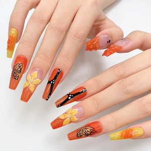 ชุดเกราะยาวพิเศษลายบันไดอะคริลิคนิ้วดีไซน์พรีออเดอร์บานสีส้มป่าที่ได้รับแรงบันดาลใจ - Product Image 3
