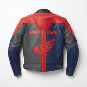 Veste de course pour moto en cuir de vache véritable Zonda pour homme/Chaqueta, équipement de protection CE niveau 2 avec bosse dorsale - Product Image 2