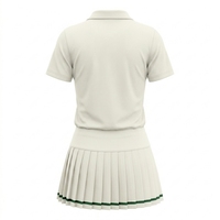 Ensemble de tenue de sport professionnelle personnalisée pour femme : Haut polo Oxford uni avec protection genoux et short intégré à taille élastique, respirant et séchant rapidement