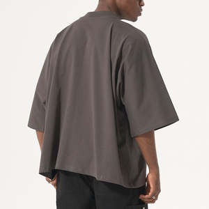 Camisetas de Algodón de Alta Calidad para Hombre, Talla Grande, Cuello Redondo, Manga Corta, Transpirables, 280 g/m², Logotipo Frontal con Impresión Personalizada, Corte Holgado Informal - Product Image 3