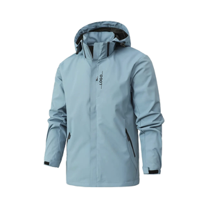 <b>Men</b> Autumn Plaid Ultra-<b>Lightweight</b> Waterproof <b>Rain</b> <b>Jacket</b> Outdoor Adventures Durable Hiking Stand Sealed Hooded Shell Casual - Product Image 2