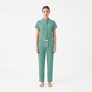 Ensemble de blouses d'infirmière Hawk Eye pour femmes, vert, manches courtes, pantalon, uniformes d'hôpital avec poches, tissu jersey - Product Image 5
