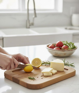 Tabla de cortar de madera de acacia y tabla para servir queso para uso doméstico, en hoteles y restaurantes, hecha a mano por blossom craft india - Product Image 4