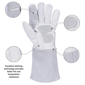 Leather Eco-Friendly Safety <b>Gloves</b> with <b>Touchscreen</b> & Needle Detection Thermal Protection Wrist-Length for Casual Daily Use - Product Image 2
