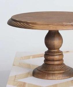 <b>Wood</b> <b>Round</b> Eco-Friendly Cake Stand Dishwasher Safe - Product Image 3