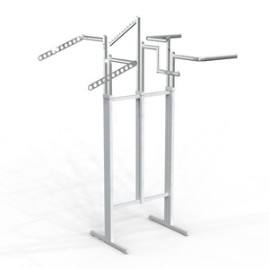 White Chromed Zinc 1 <b>Shelf</b> Adjustable Height Accent <b>Clothing</b> Display Rack Easy Assembly for Indoor/Outdoor Use High Visibility - Product Image 1