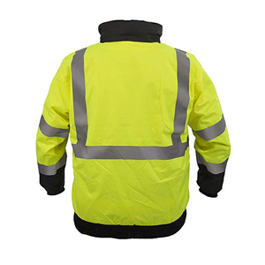 High Visibility <b>Orange</b> Reflective Safety <b>Jacket</b> Waterproof Winter Workwear ANSI Class 3 <b>Hi</b> <b>Vis</b> Bomber <b>Jacket</b> with Hood - Product Image 3