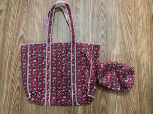 Handcrafted Block Printed Cotton Quilted Tote Bag with Matching Zipper Pouch for Everyday Travel, Shopping, Office & Casual Use - Product Image 5