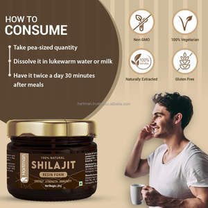 Supplément naturel en résine de Shilajit riche en minéraux Certifié GMP Améliore l'immunité énergétique Vitalité masculine Bocaux Mason cultivés sauvages - Product Image 5