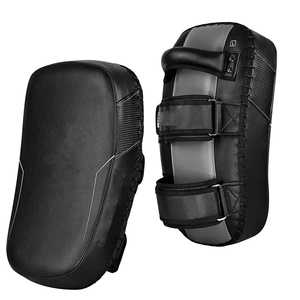 Leather Kick Boxing Pad Hook & Loop Closure Adjustable Wrist <b>Strap</b> Adult Martial Arts Training Gear Brown - Product Image 3