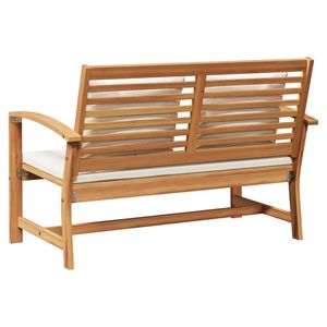 Banco de patio de madera maciza de teca en color marrón y crema 43.31 X 25.98 X 29.92 pulgadas - Product Image 6