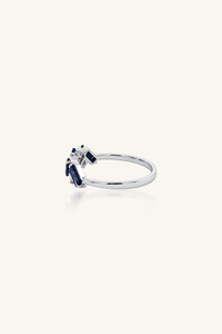<b>Blue</b> Sapphire and Diamond <b>Ring</b> in 92.5 Sterling Silver KLSR-11794 - Product Image 3
