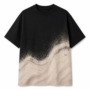 เสื้อยืดคอกลมโอเวอร์ไซส์ผู้ชาย แขนสั้น พิมพ์ลายดิจิทัลไล่เฉดสี สปอร์ต ผ้าฝ้ายถัก 100% แห้งเร็ว ระบายอากาศได้ดี - Product Image 4