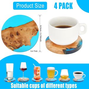 Handmade Resin Round Cup Pad with Rugged Grain Design Custom Size & Color for Home Hotel Cafe Wedding Decor - Product Image 2