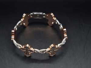 Luxury Two Tone Gold Cross Link <b>Bracelet</b> Baguette Lab Grown Diamond Pave Setting Iced Out Hip Hop Religious Charm <b>Infinity</b> Chain - Product Image 2
