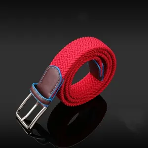 Ceinture élastique tressée en maille pour hommes, femmes et juniors, réglable, sans trous, extensible, décontractée, ceinture de golf, logo personnalisé en relief, marques - Product Image 3