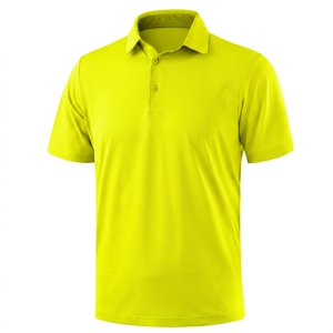 Polo à manches courtes bleu clair uni pour homme, décontracté, respirant, en coton tricoté, coupe classique - Product Image 6
