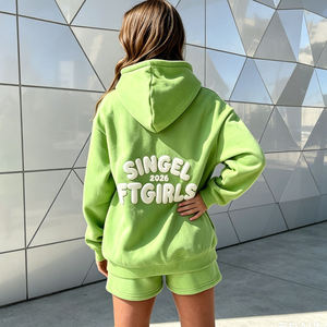 Sudadera con Capucha Extra Grande para Mujer, Manga Larga, Tejido de Algodón, Estampado de Letras en la Parte Delantera, Prenda Otoñal Transpirable con Bolsillos - Product Image 5