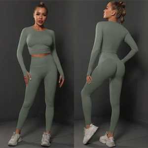 Leggings de sport taille haute sans coutures pour femmes, effet froncé aux fesses, respirants et légers en Spandex/Nylon, personnalisables - Product Image 3