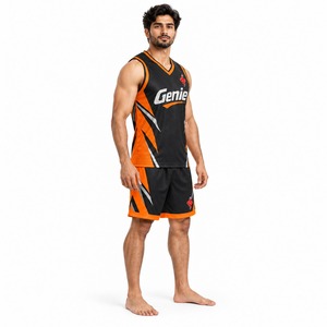 Conjunto de Uniforme de Baloncesto para Entrenamiento, Competencia y Práctica, Transpirable, Ligero, con Camiseta y Pantalones Cortos Deportivos para Equipo - Product Image 3