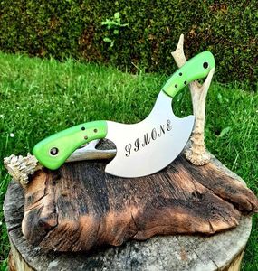 Couteau de chasse Bowie de haute qualité en acier inoxydable Stigma, manche en bois, étui en cuir, lame à pointe fixe, couteau d'extérieur - Product Image 3