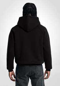 เสื้อฮู้ดดี้สีดำแบบกำหนดเองสำหรับผู้ชาย |   ผ้าฟลีซคอตตอน 100% เกรดพรีเมียมหนานุ่มพิเศษ |   สไตล์ไฮสตรีท |   โลโก้แบรนด์แบบกำหนดเอง |   การจัดหาสินค้าจากผู้ผลิต (OEM) - Product Image 5