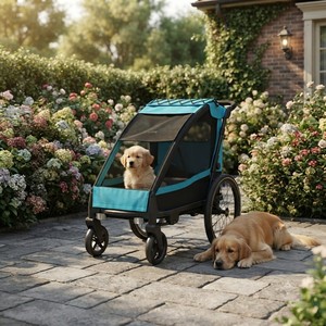 Remorque vélo pour chien KS-6200 8 pouces en alliage d'aluminium avec suspension indépendante, pivotante, légère et résistante à l'eau - Product Image 3