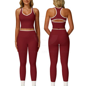 Conjunto de Yoga para Mujer, Transpirable, con Estampado Personalizado, Elástico, Ropa Deportiva para Yoga, Gimnasio, Entrenamiento y Uso Diario - Product Image 6