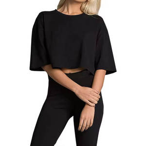 Women's <b>Loose</b> Fit Short Sleeve Gym Crop <b>Top</b> Breathable Fitness Workout Performance Shirt Custom Bulk Activewear Wholesale - Product Image 3
