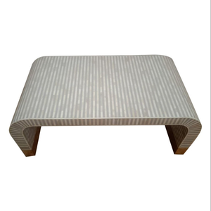 Table d'appoint/consolère ronde moderne faite à la main, écologique, avec incrustation de nacre et d'os - FAIZA CRAFT - Product Image 5