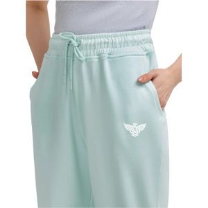 Pantalon de jogging vert menthe pour femme, taille haute, mélange de coton, taille élastique, décontracté, confortable, pour tous les jours - Product Image 4