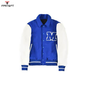 Veste bomber universitaire unisexe en toile avec broderie chenille de haute qualité, manches personnalisées, coupe-vent - Product Image 1