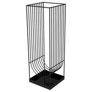 Skies Trader Black Metal Umbrella Stand Minimalist Entryway Walking Stick Holder Modern Cane Storage Rack with Drip <b>Tray</b> Base - Product Image 1