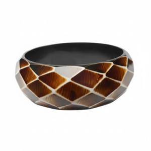 Bracelet en résine antique gravé à la main – Bracelets vintage sculptés à la main à motifs géométriques, bijoux de luxe tendance, vente en gros - Product Image 3