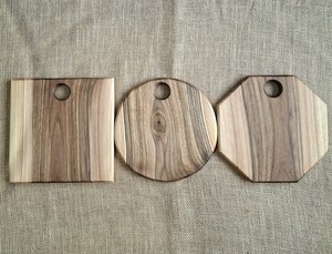 UO Creative Design Irregular Shape Solid <b>Black</b> Walnut Wood Cutting Serving Chopping <b>Board</b> with Handle for Steak Meat Charcuterie - Product Image 6