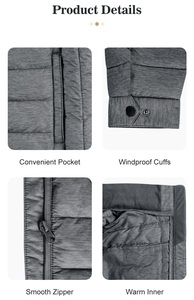 Men’s Lightweight Winter Puffer <b>Coat</b> Hooded Quilted Warm Insulated Jacket Windproof Outdoor Casual Cold Weather Wear - Product Image 3