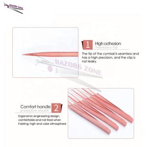 แหนบต่อขนตาปลายแหลมสแตนเลสคุณภาพสูงสำหรับมืออาชีพ ออกแบบโลโก้ของคุณเองได้ - Product Image 4