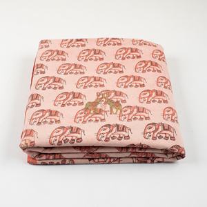 Nouveau design personnalisé, tissu en coton imprimé Sanganeri avec motif animal, éléphant, bébé - Product Image 4