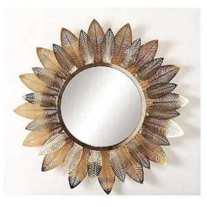 New Arrival Leaf Round Metal Wall <b>Mirror</b> <b>Frame</b> Handmade Metal <b>Mirror</b> <b>Frame</b> Modern Wall <b>Mirror</b> from India in Wholesale Price - Product Image 1
