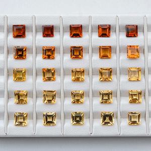 Piedra preciosa suelta calibrada de forma cuadrada facetada de citrino Natural de 6mm, piedra citrino de precio más bajo para fabricación de joyas DIY al por mayor - Product Image 3